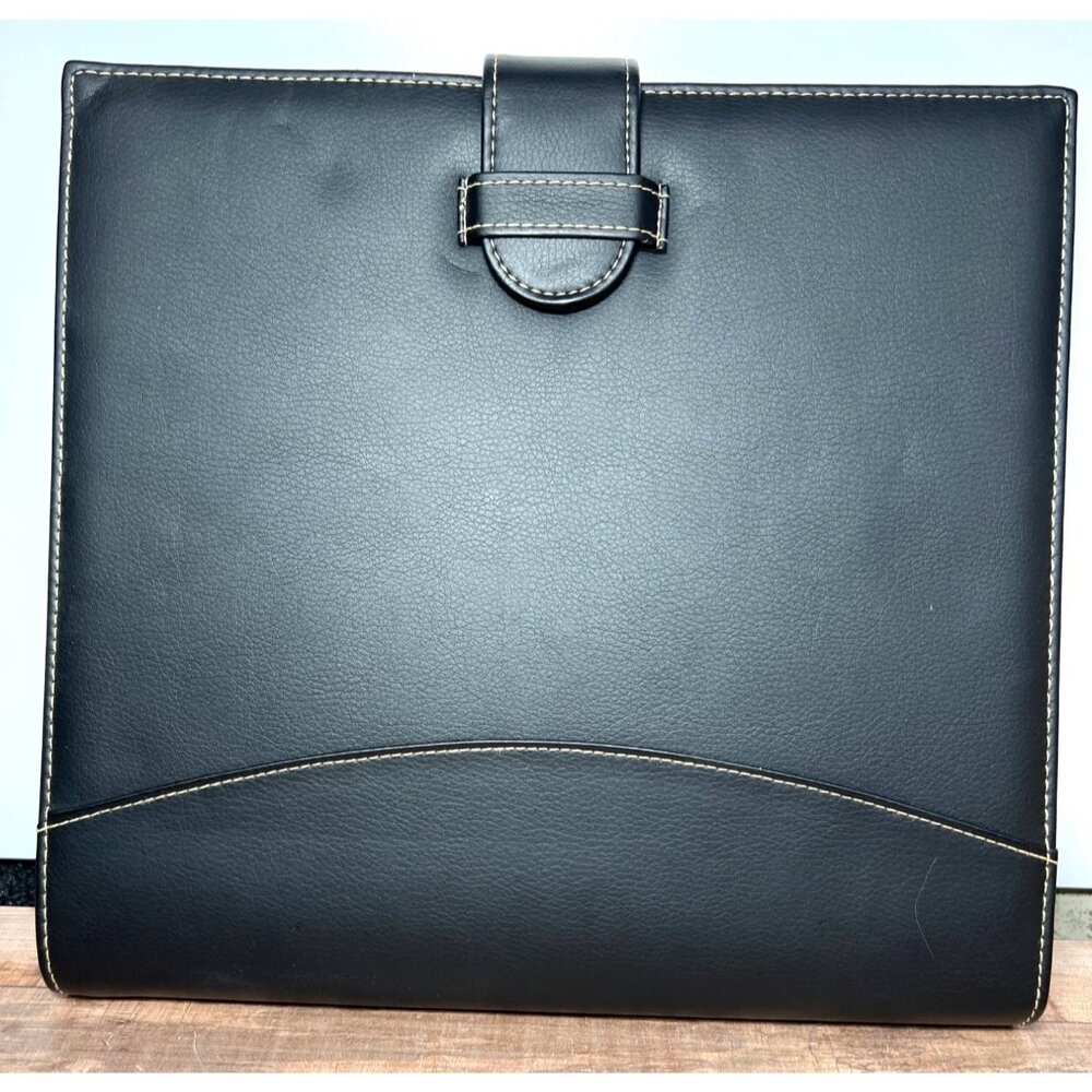 Professional Faux Leather 3-Ring Binder Portfolio Organizer With Tab Dividers